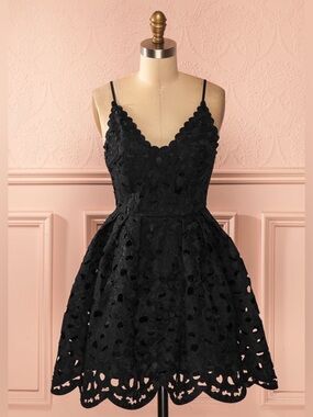 Beulah Style Black Lace Fit & Flare Mini Dress | L | NWT $90